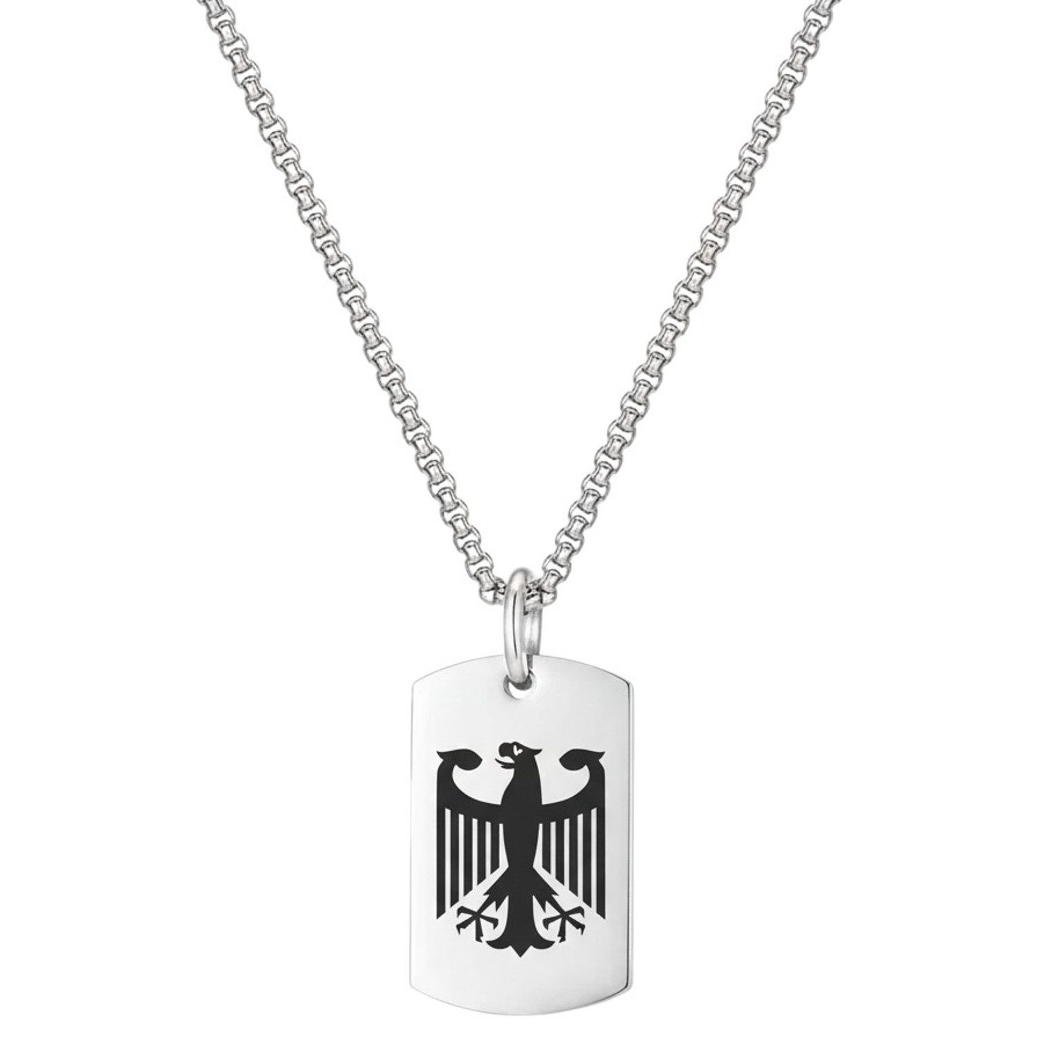Kette mit Anhänger Halskette Adler Schwarz, Silber oder Gold Herren