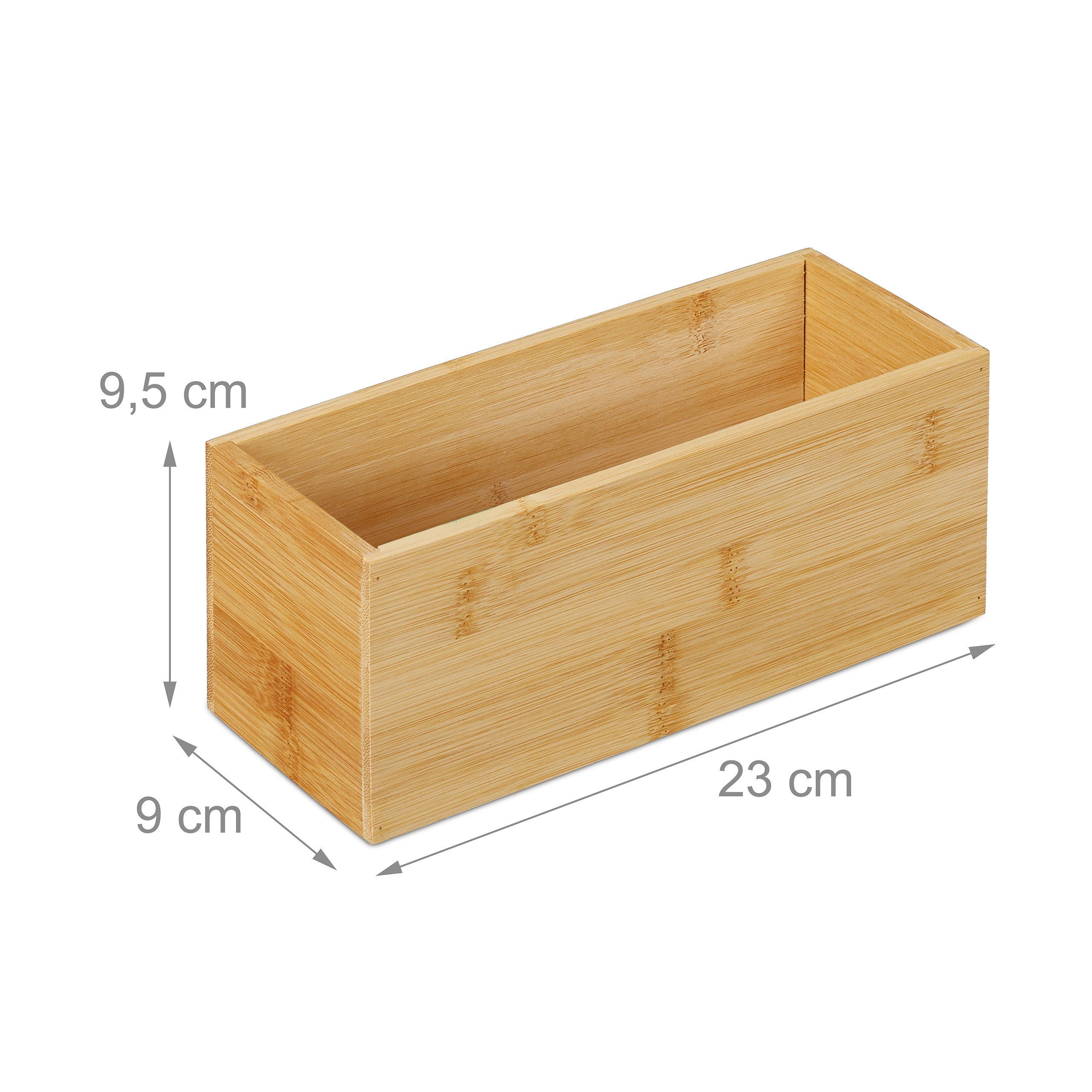 relaxdays Aufbewahrungsbox Ordnungsbox aus Bambus (1 St) – Bild 4 von 5