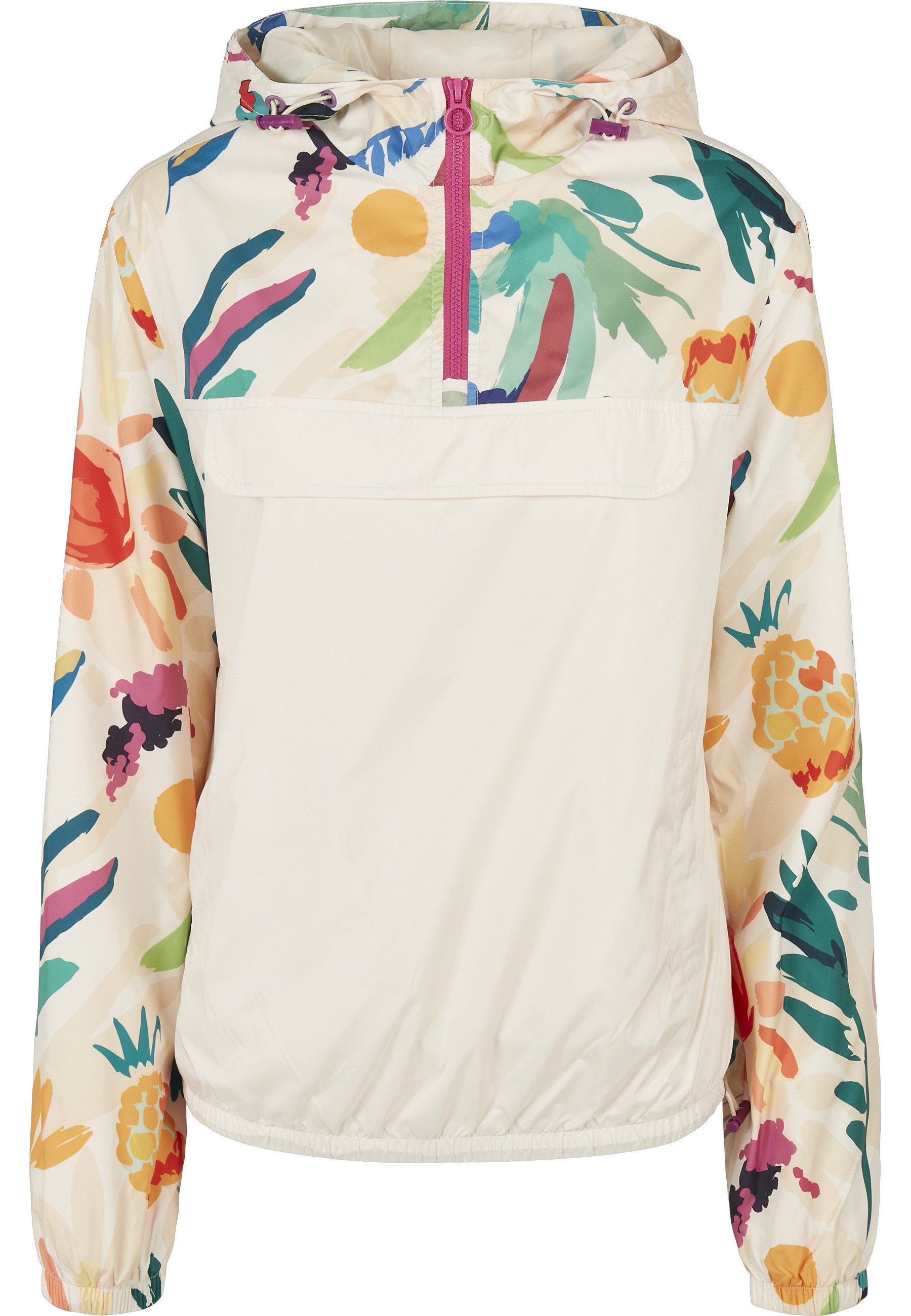 URBAN CLASSICS Langmantel Urban Classics Damen Ladies Mixed Pull Over Jacket