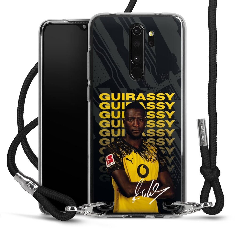 DeinDesign Handyhülle Borussia Dortmund Serhou Guirassy BVB Serhou Guirassy 25/26, Xiaomi Redmi Note 8 Pro Handykette Hülle mit Band Case zum Umhängen