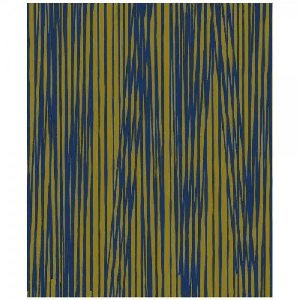 Wohndecke Fleecedecke Oblique Lines Olive Green Dark Blue (180x150cm), Present Time