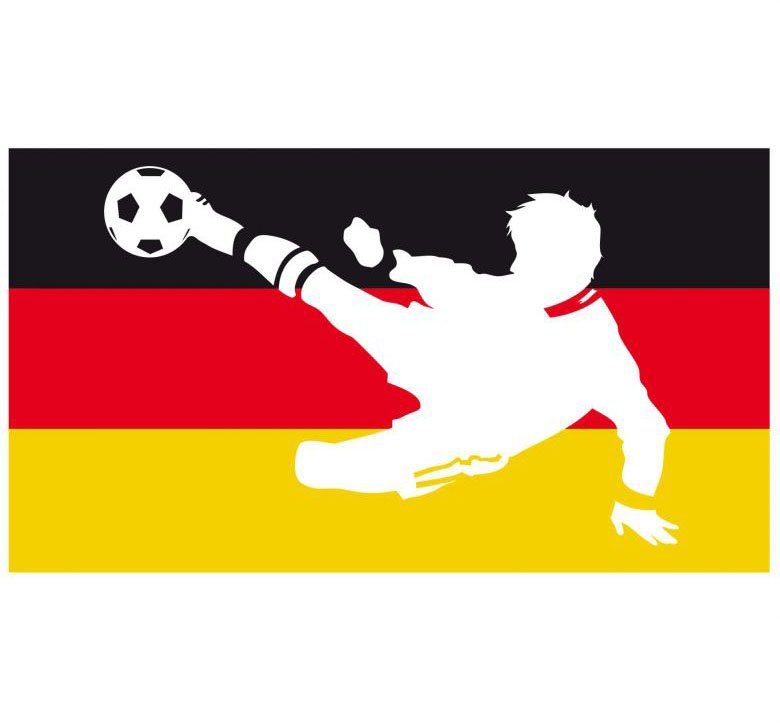 Fahne Wandtattoo Wall-Art + Fußballer (1 Deutschland St)