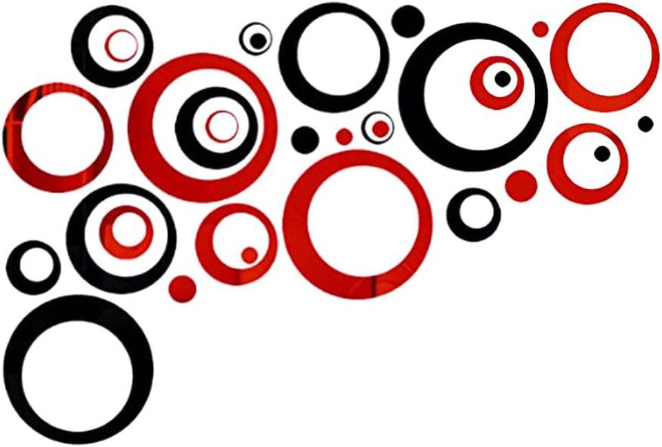 Diwzbyn 3D-Wandtattoo 24 Stück Spiegel Wandaufkleber Kreise Rund Wandsticker (24 St), Wandtatoo Spiegel Wanddeko Wandkunst Selbstklebend