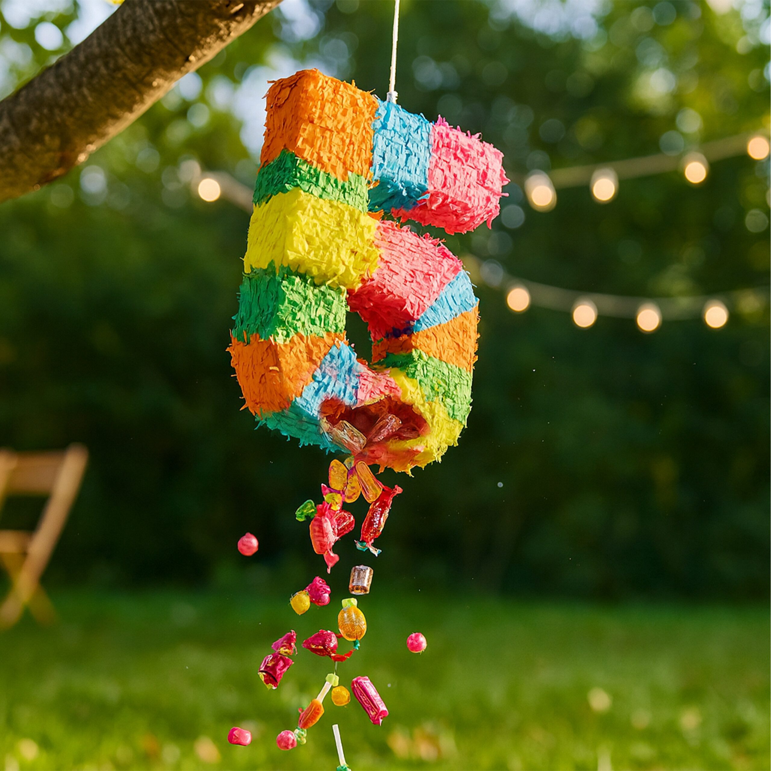 relaxdays Pinata Zahl mit Stab und Maske, 5 – Bild 2 von 5