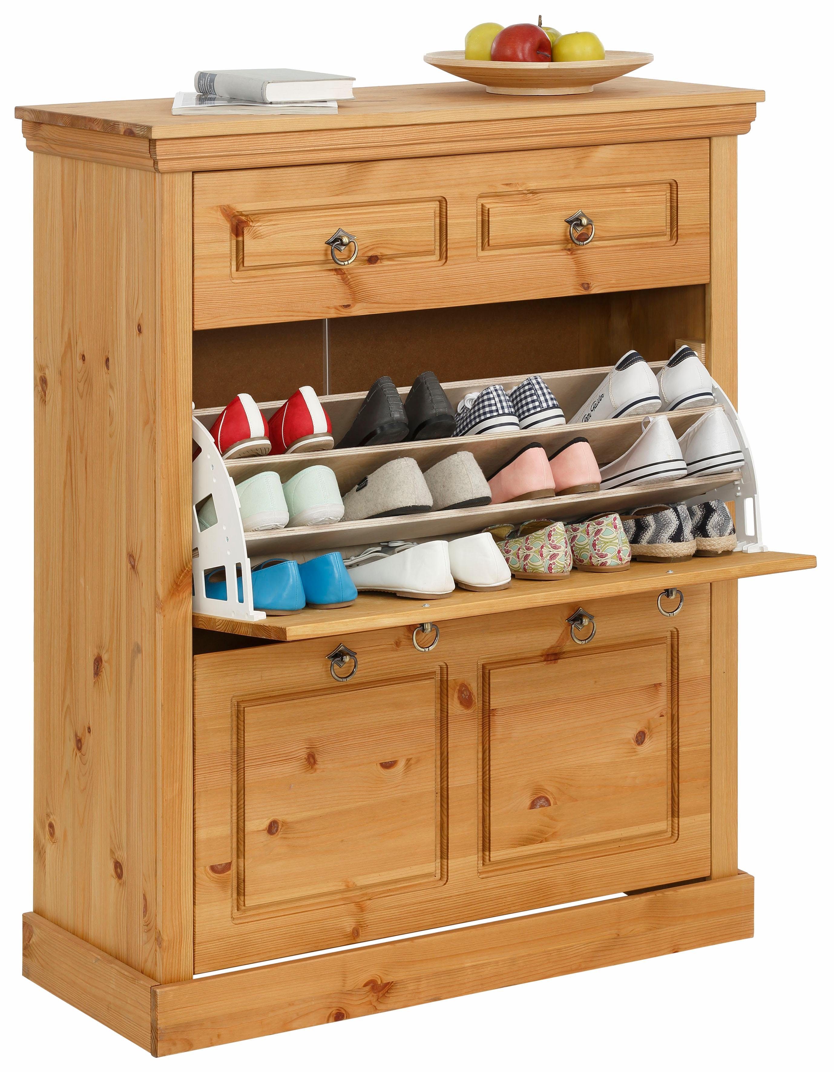 OTTO home Schuhschrank Basilico (Made in EU) aus massiver Kiefer, FSC®, Breite 90 cm, mit Schublade, Kassettenoptik – Bild 5 von 5