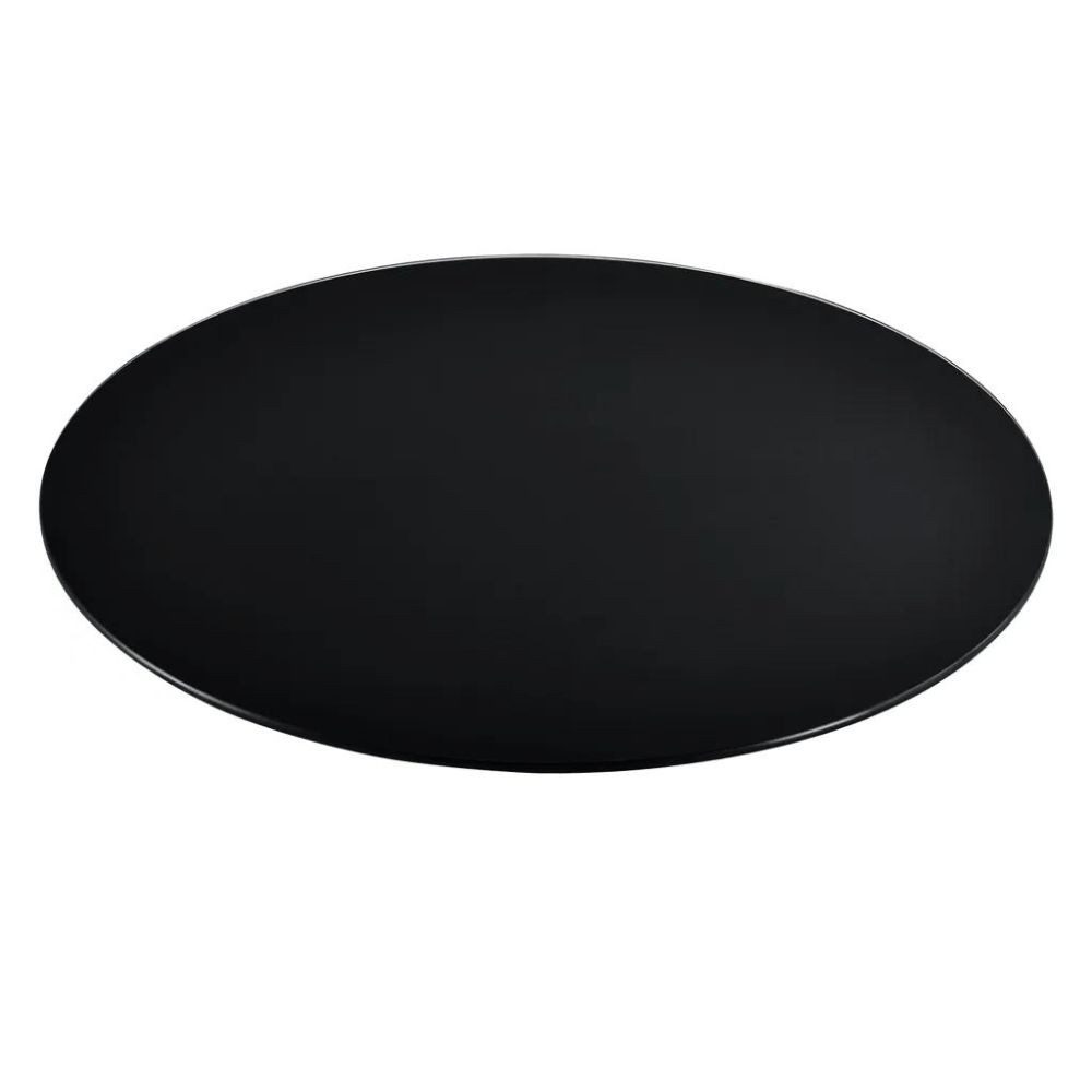 LebensWohnArt Tischplatte Glasplatte TERRY 60cm schwarz 8mm rund gehärtetes Glas