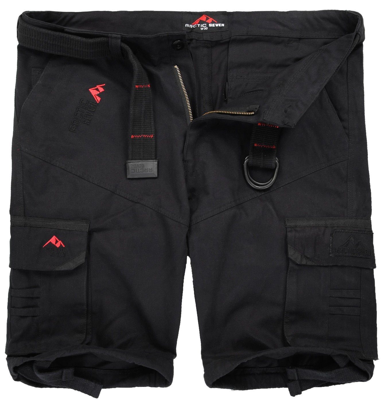 Arctic Seven Shorts Herren Cargo mit Gürtel – kurze Hose Baumwolle Robuste Shorts mit vielen Taschen und hohem Komfort