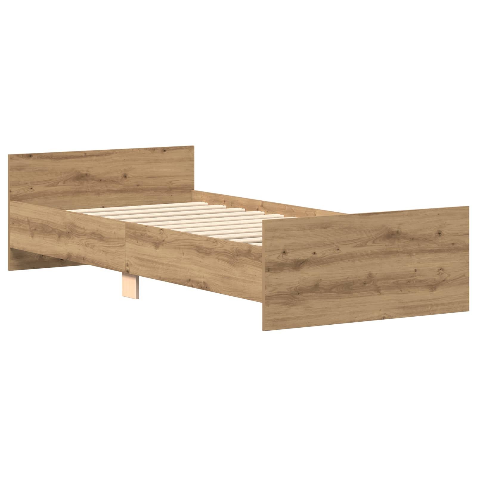 Bett Bettgestell mit Kopfteil Artisan-Eiche 80 x 200 cm