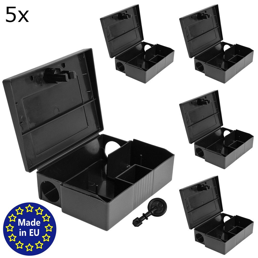 Lebendfalle 5x Mäuseköderbox Köderbox Köderstation Mäuseköder Falle Mäusefalle