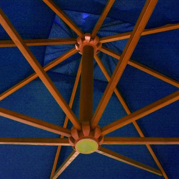 furnicato Sonnenschirm Ampelschirm mit Mast Azurblau 3x3 m Massivholz Tanne