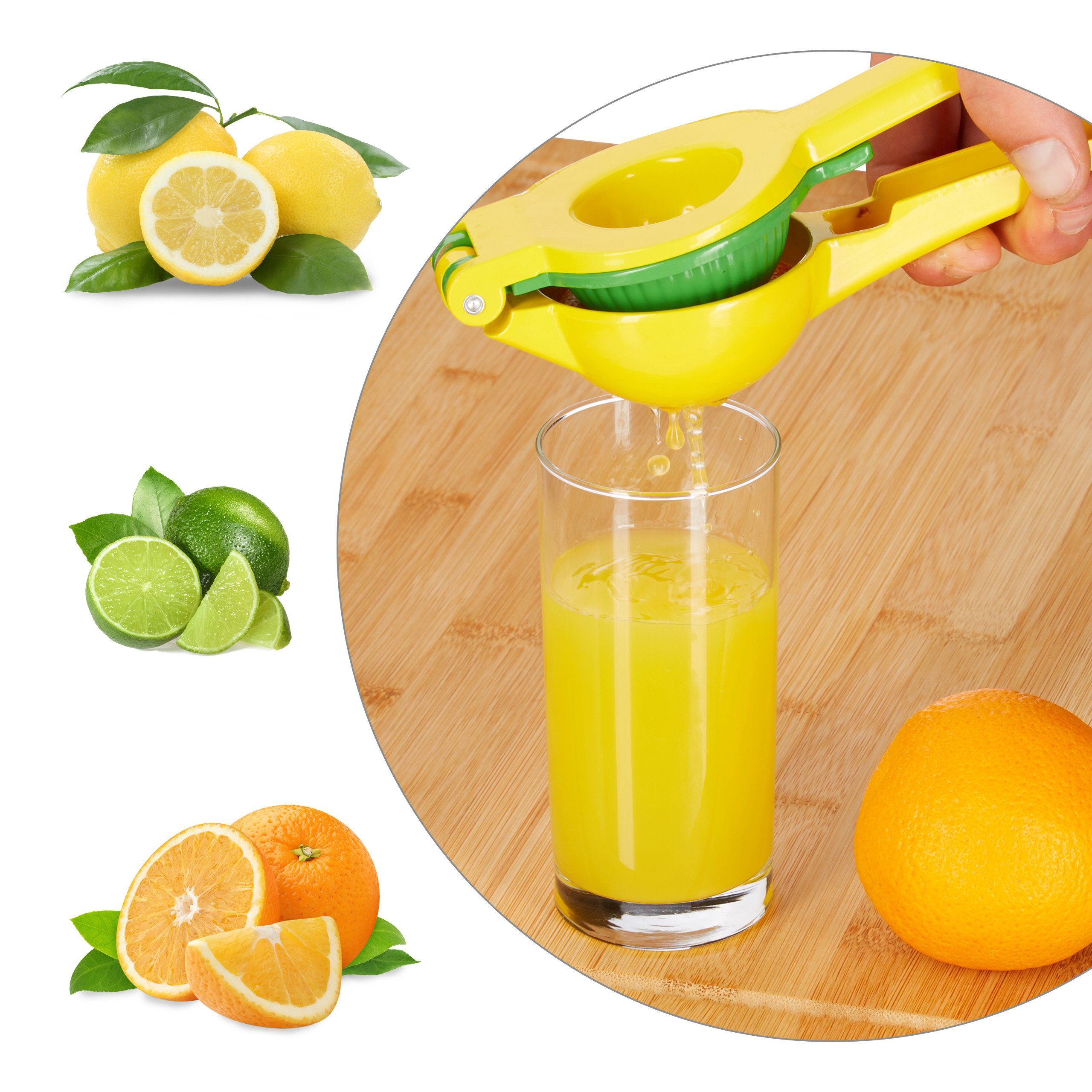 relaxdays 2in1 Zitruspresse 10 x Zitruspresse manuell 2 in 1