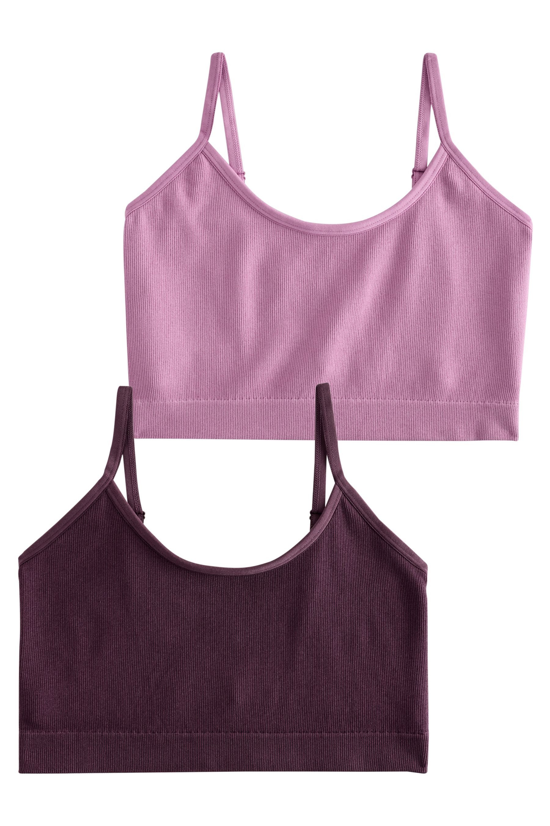 self Bralette-BH Längere, nahtfreie und gerippte Bustiers, 2er-Pack (2-tlg)