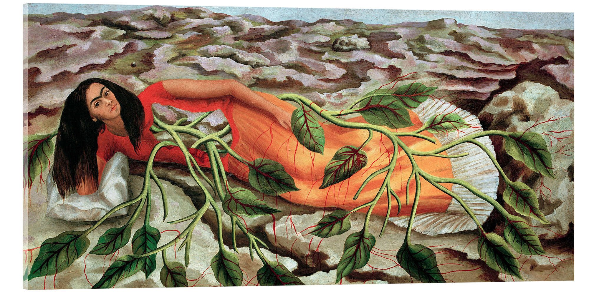 Posterlounge Wandbild Wurzeln oder Der Pedregal, 1943, Frida Kahlo, erhältlich als Poster, Leinwandbild, Wandsticker oder Acrylglasbild