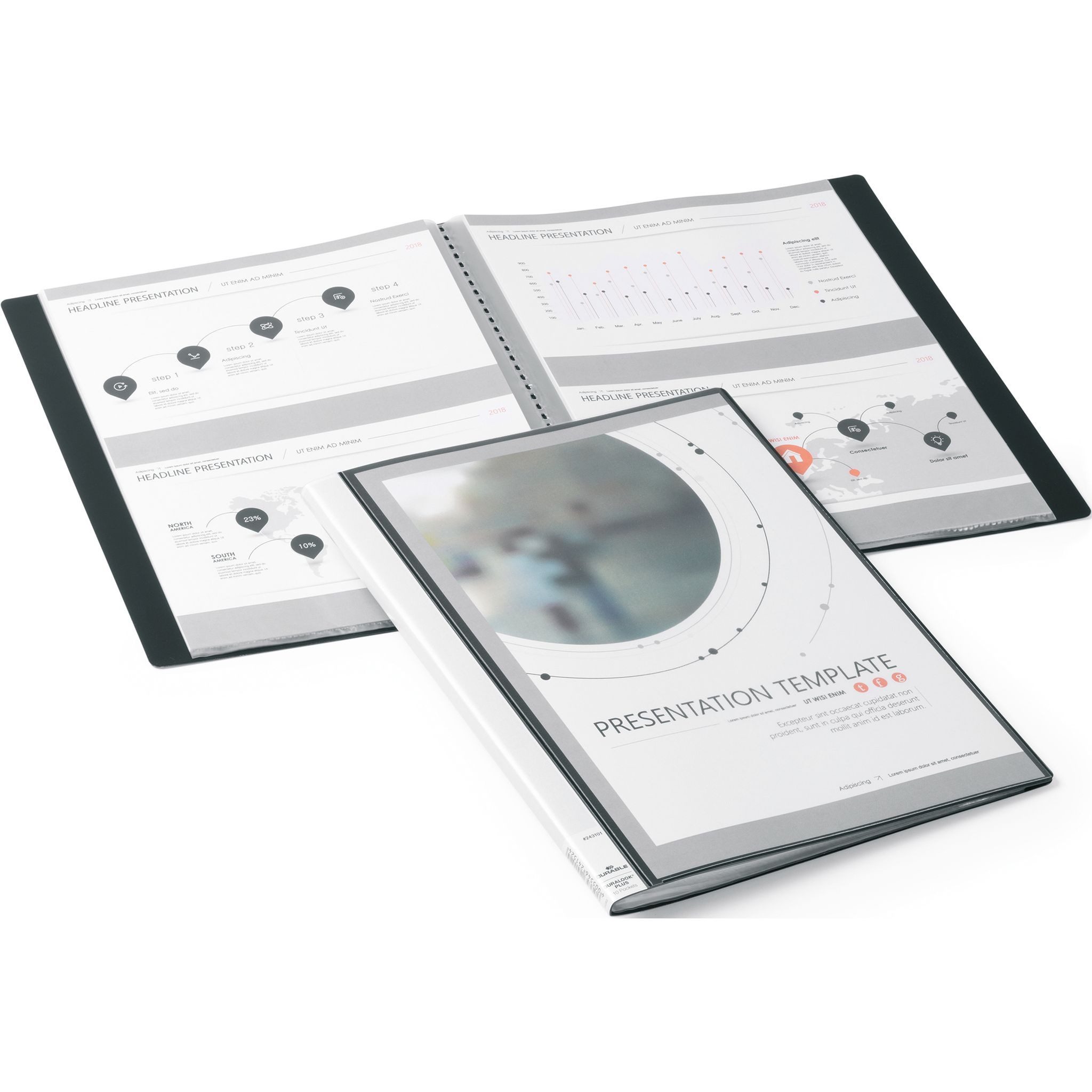 DURABLE Organisationsmappe Durable Sichtbuch DURALOOK Plus 9mm sw mit 10 Sichtüllen