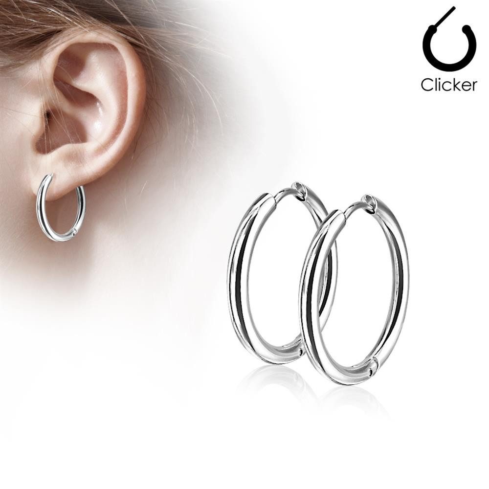 BUNGSA Creolen-Set Creolen klassisch Silber aus Edelstahl Unisex (1 Paar (2 Stück), 2-tlg), Ohrschmuck Ohrringe – Bild 2 von 5