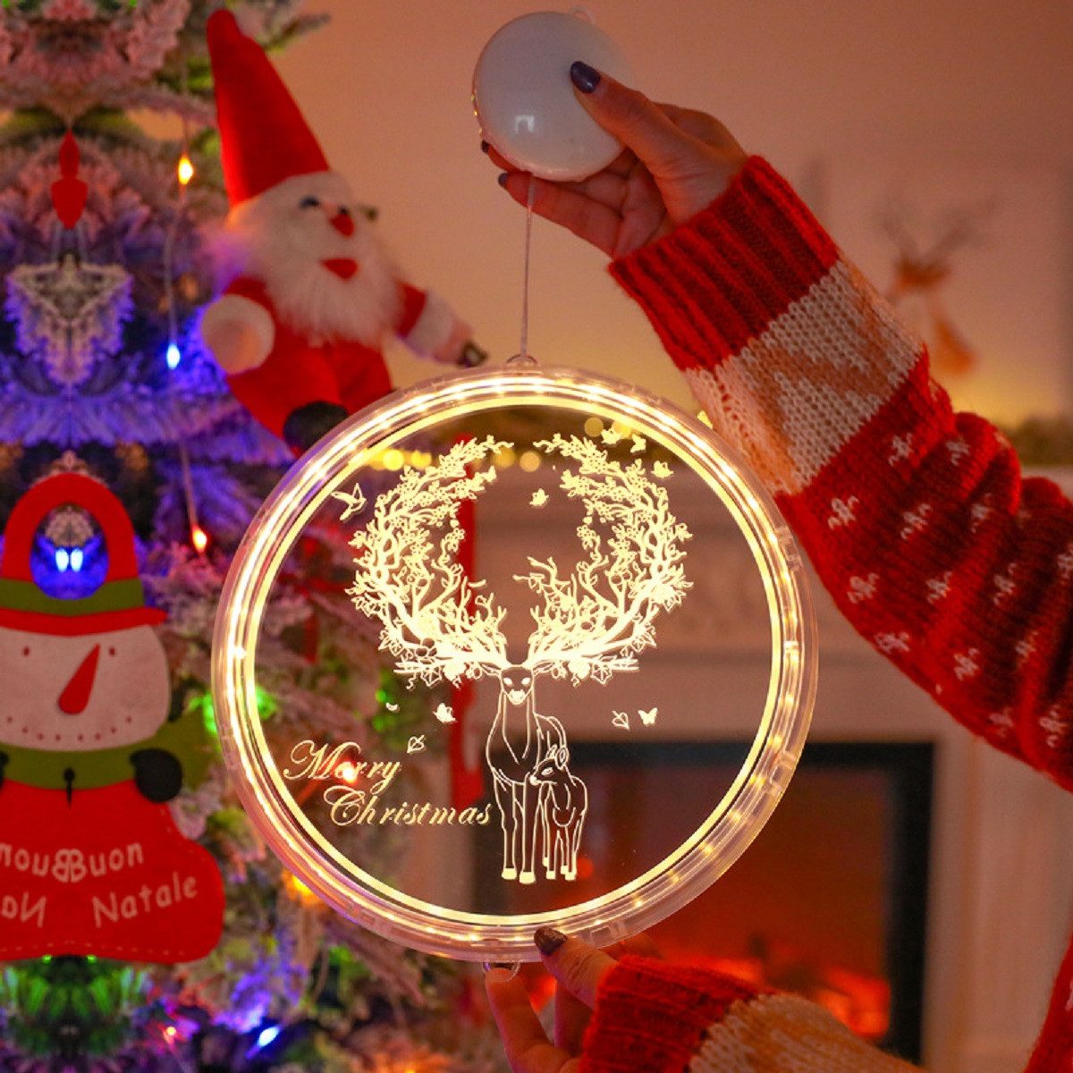 Qualra Fensterbild Weihnachtsdeko Fenster Beleuchtet Hängende günstig online kaufen