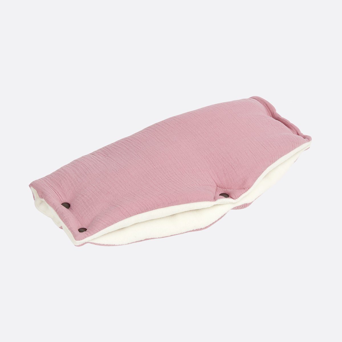 KraftKids Kinderwagen-Handwärmer Musselin rosa, dickem Fleece aus Innenseite