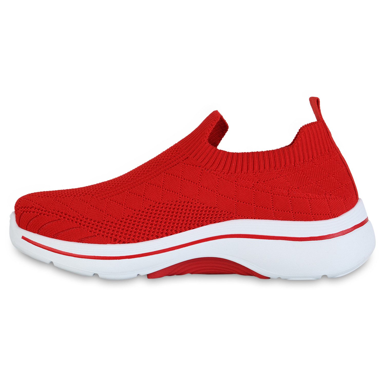 VAN HILL 841625 Slip-On Sneaker Damen Slip Ons Sportschuhe Sportliche Strick Profil-Sohle