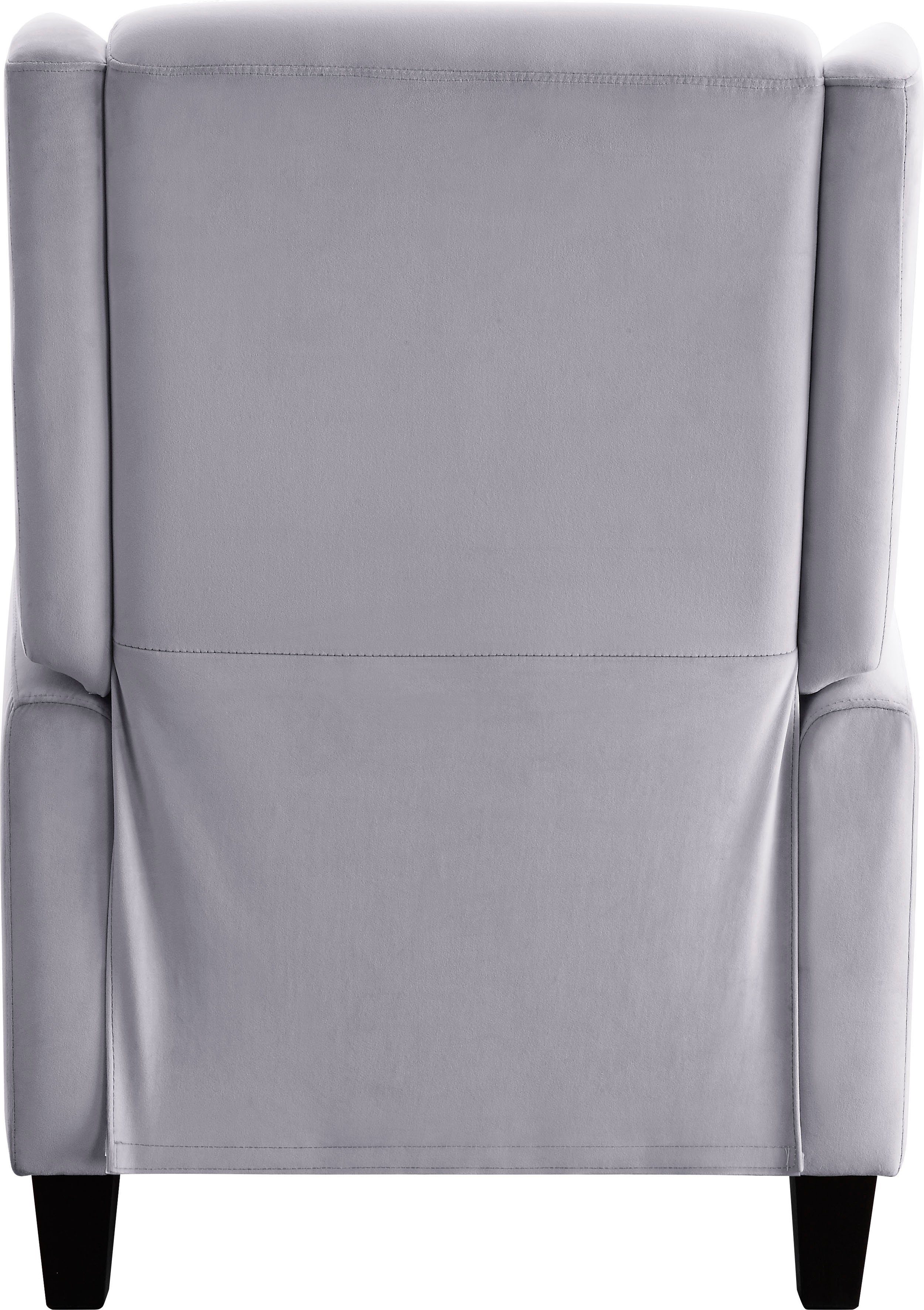 grau collection | Ohrensessel Seitentasche mit praktischer und TV-Sessel, grau home ATLANTIC Relaxfunktion klassischer