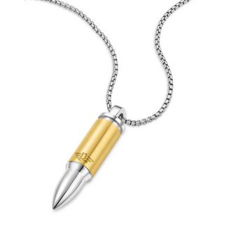 Police Kette mit Anhänger Edelstahl Bicolor Bullet