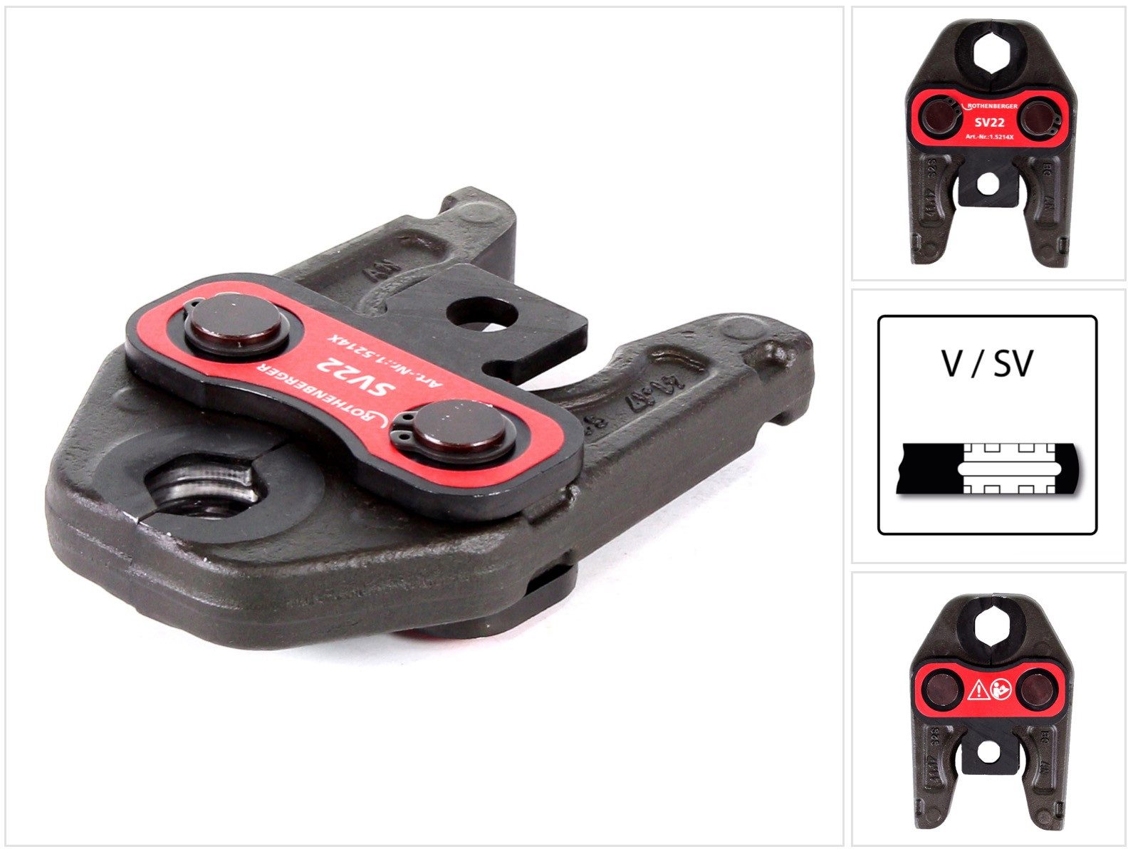 Rothenberger Werkstattpresse Pressbacke Presszange Standard SV22 (015214X) für ROMAX 4000 / Akku