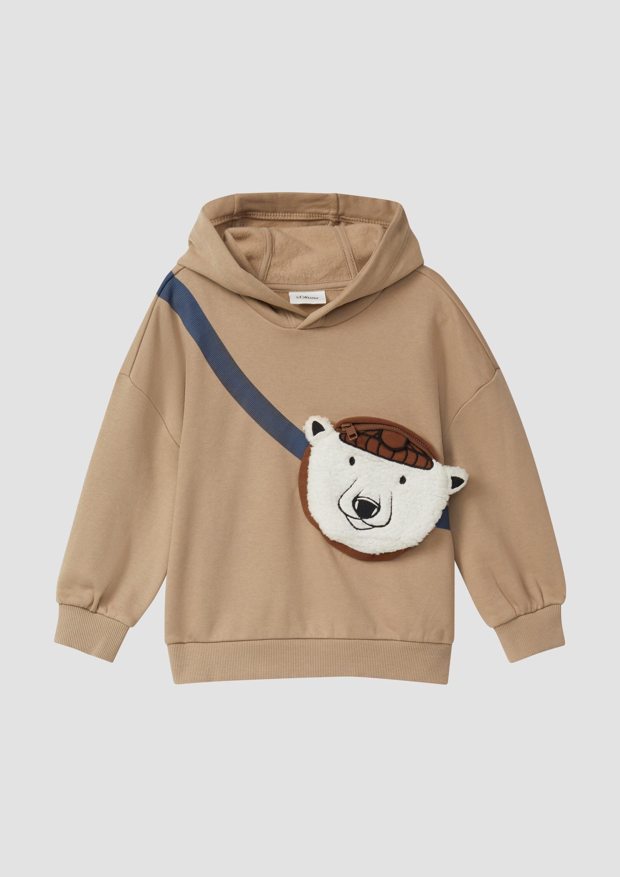 s.Oliver Sweatshirt Sweatshirt Kuscheliger Oversize Hoodie mit aufgesetzter Reißverschlusstasche