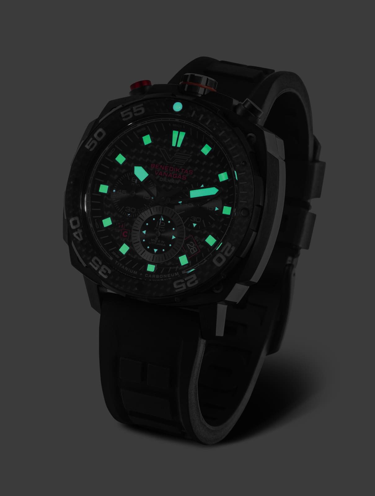 Vostok Europe Chronograph Herrenuhr 650J740 Dakar Edition Titan Carbon 45,5 mm