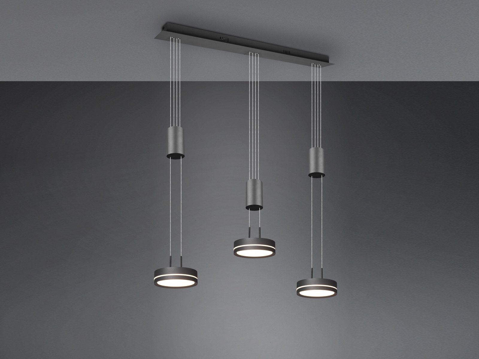 TRIO Leuchten LED Pendelleuchte, Dimmfunktion, LED fest integriert, warmweiß, Esstisch-Lampe hängend, stufenlos höhenverstellbar, Breite 85cm