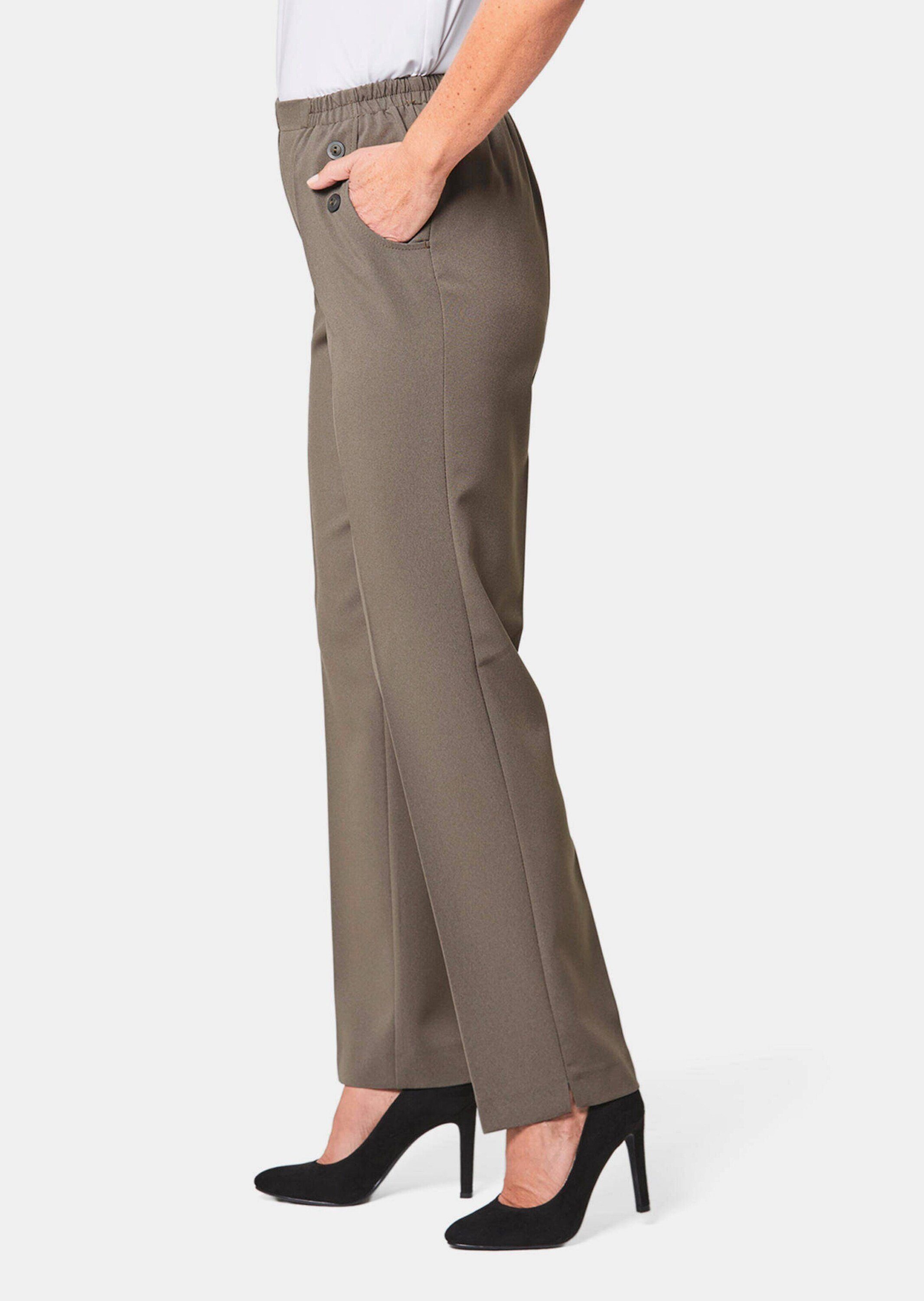 GOLDNER taupe Schlupfhose Pflegeleichte Schlupfhose