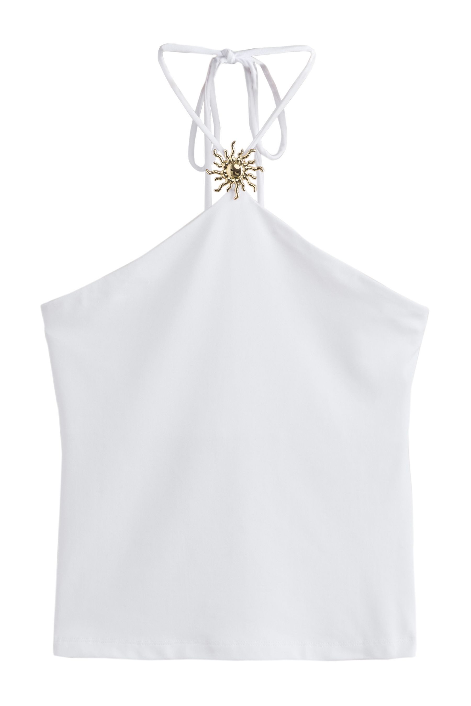 Next Kurzarmbluse Weiches, ärmelloses Neckholder-Top mit Beschlag (1-tlg)