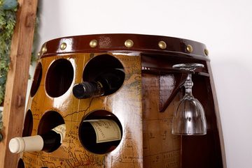 riess-ambiente Weinregal SEVEN SEAS 100cm braun, Einzelartikel 1-tlg., Esszimmer · Holz · 24 Flaschen · Weinfass · Gläseraufhängung · Design