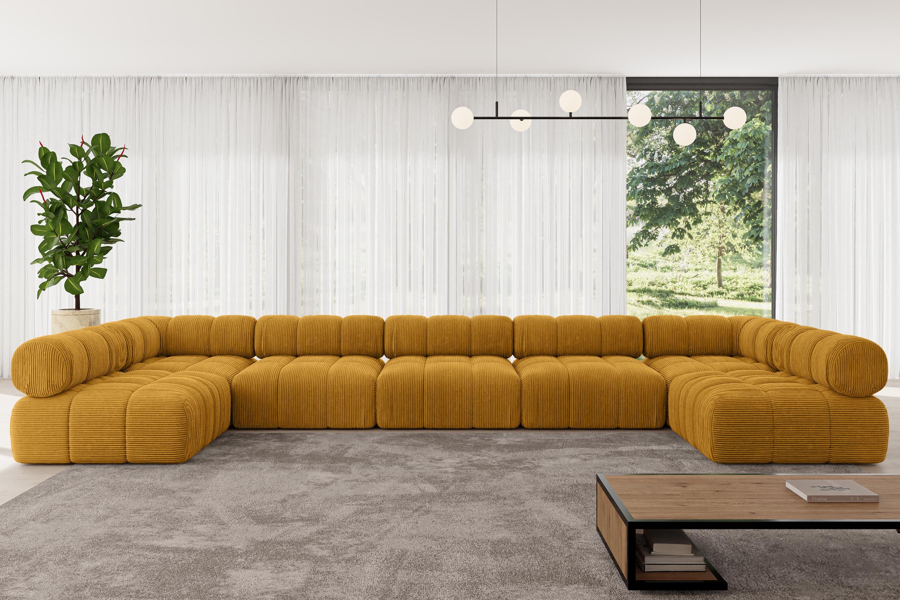 ALTDECOR Wohnlandschaft Garvo-U3, Corner Sofa U-Form Vielseitige Sofa Wohnlandschaft Wohnzimmer, Sofa Praktische Bequeme Funktionsecke Couch L-Form Eckcouch