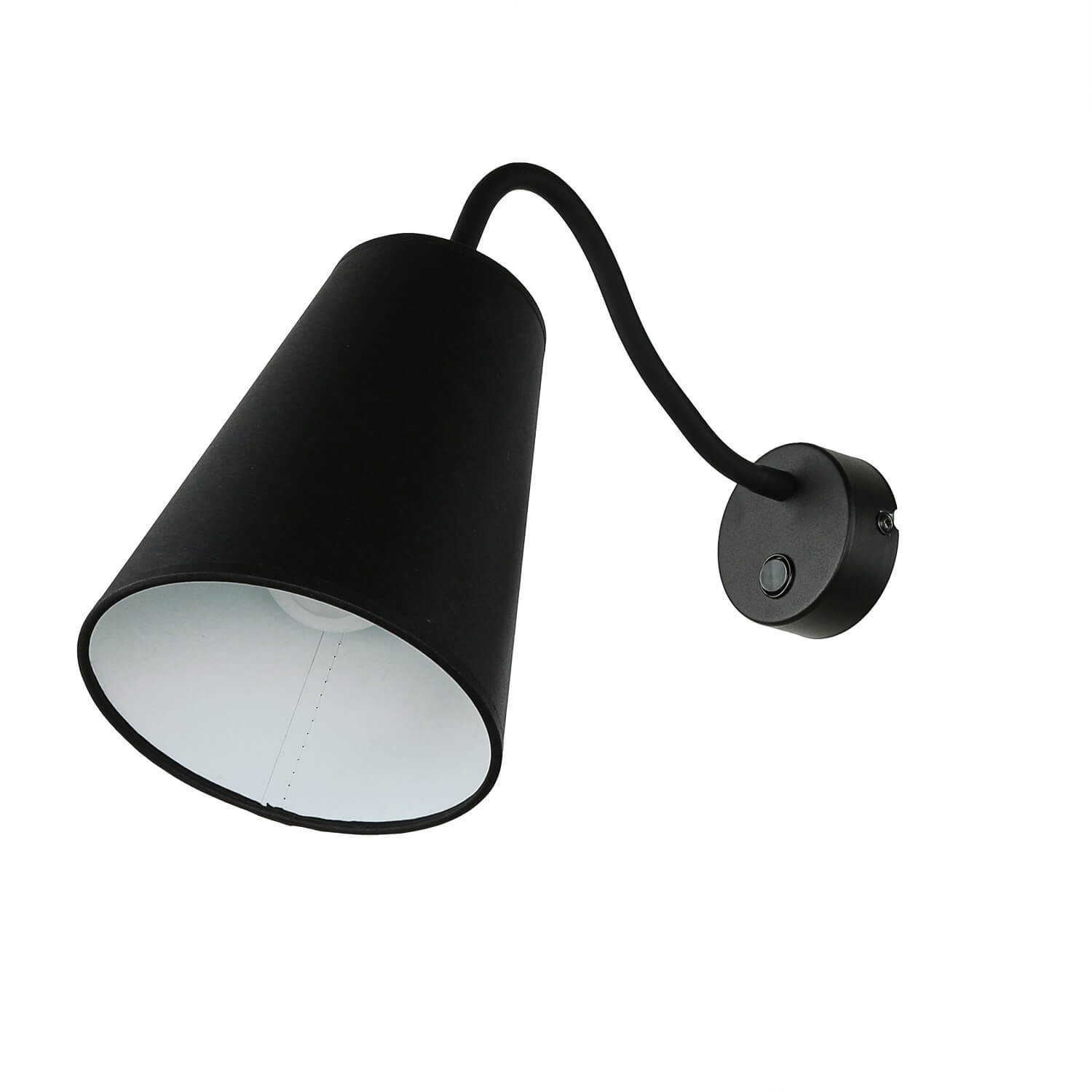 Licht-Erlebnisse Wandleuchte BANTA, ohne Leuchtmittel, Innen mit Schalter E27 Flexibel verstellbar Stoff Schirm Schwarz. Reduzierter Preis € 19,98. Unverbindliche Preisempfehlung € 39,95