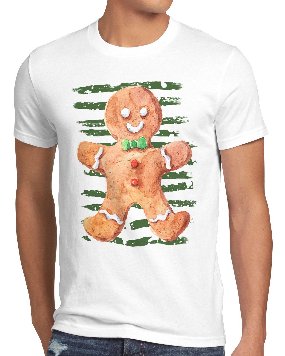 style3 Lebkuchenmann T-Shirt Print-Shirt Herren pfefferkuchen weihnachtsmarkt