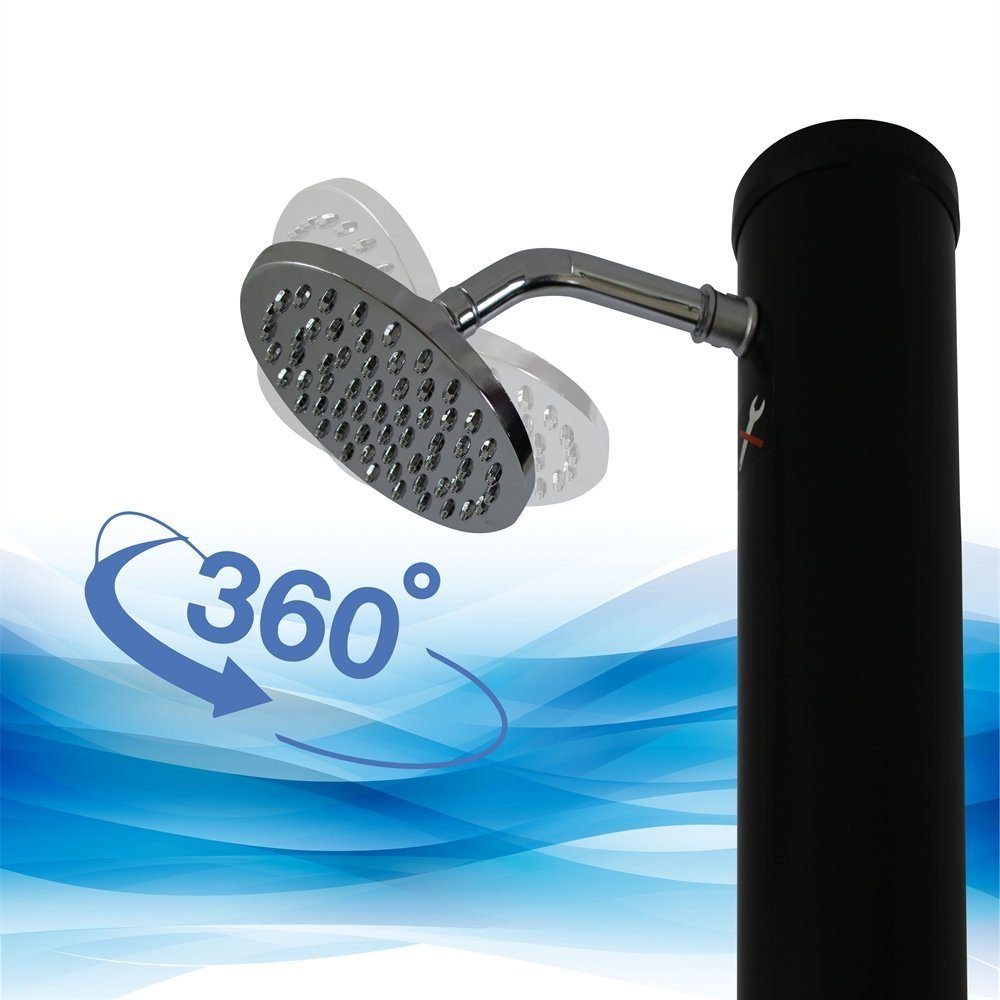 Melko Solardusche Solardusche Gartendusche 20L Pooldusche Campingdusche Außendusche (Stück), Wassertemperatur stufenlos einstellbar