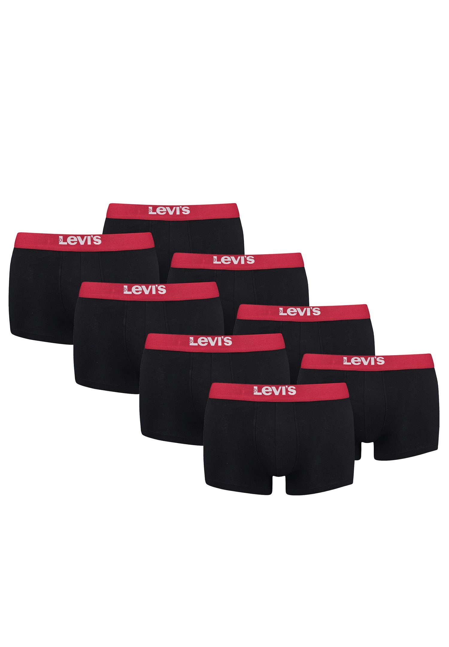 Levi's® Boxershorts LEVIS MEN SOLID BASIC TRUNK ORGANIC CO 8er Pack (Set, 8-St., 8er-Pack) Black/Red