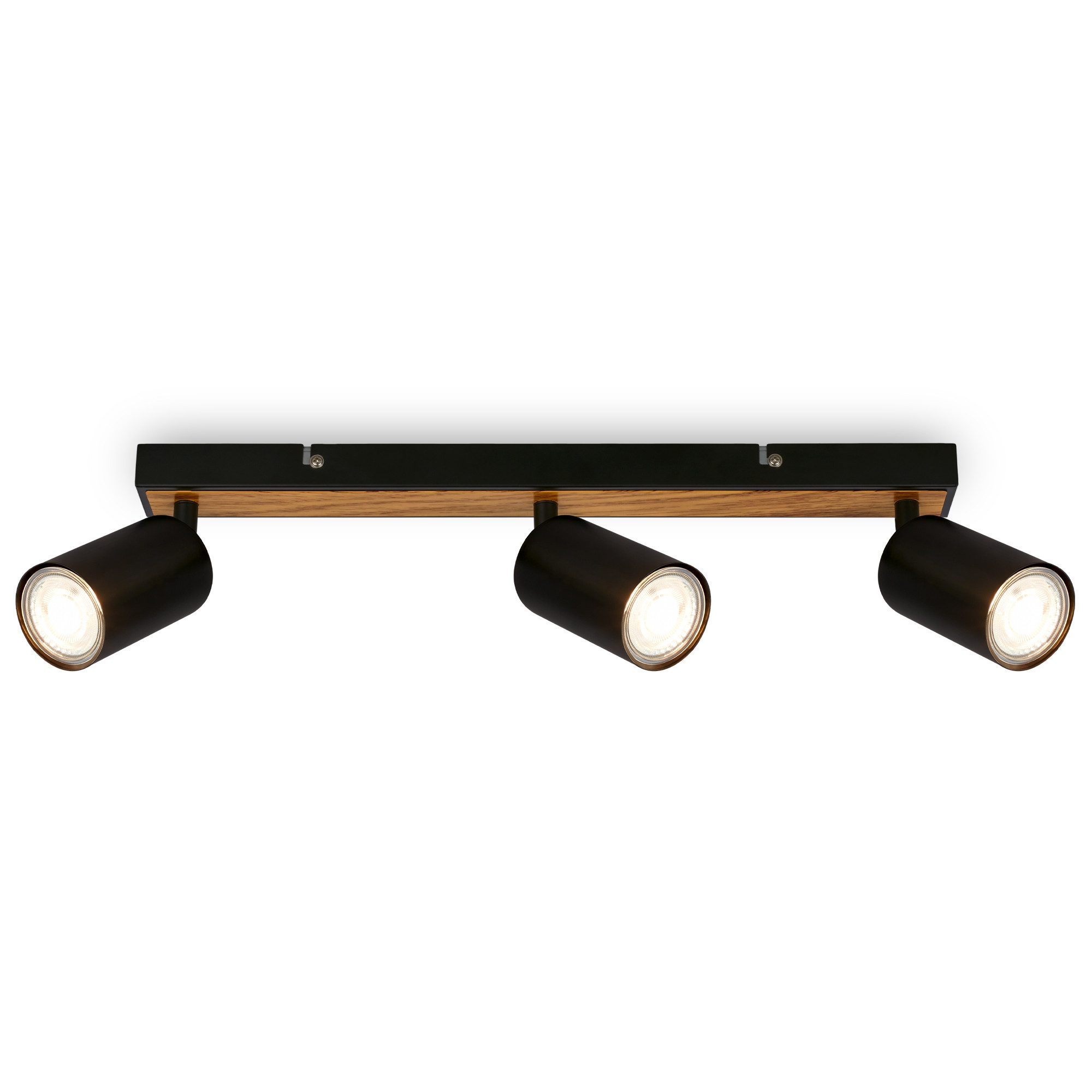 Briloner Leuchten Deckenleuchte LED Wandlampe Deckenlampe innen Schlafzimmer Wohnzimmer GU10, 3-flammig, ohne Leuchtmittel, Abhängig vom Leuchtmittel - Warmweiß / Neutralweiß / Kaltweiß, Wandlampe Innen 80 x 15,5 cm Silberfarbig max. 9W GU10 Kinderzimmer