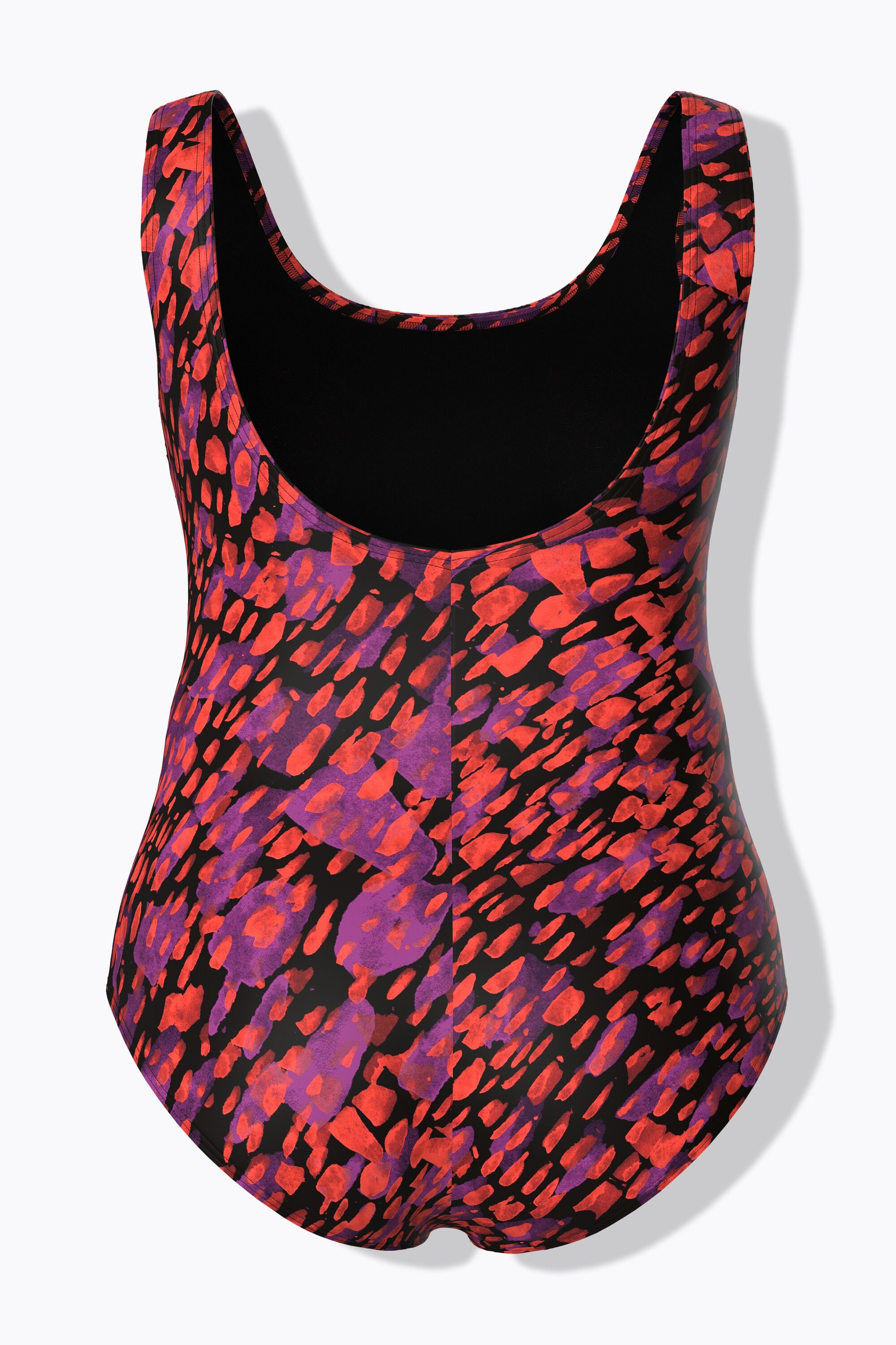 Ulla Popken Badeanzug Badeanzug bedruckt ohne Softcups Rundhals