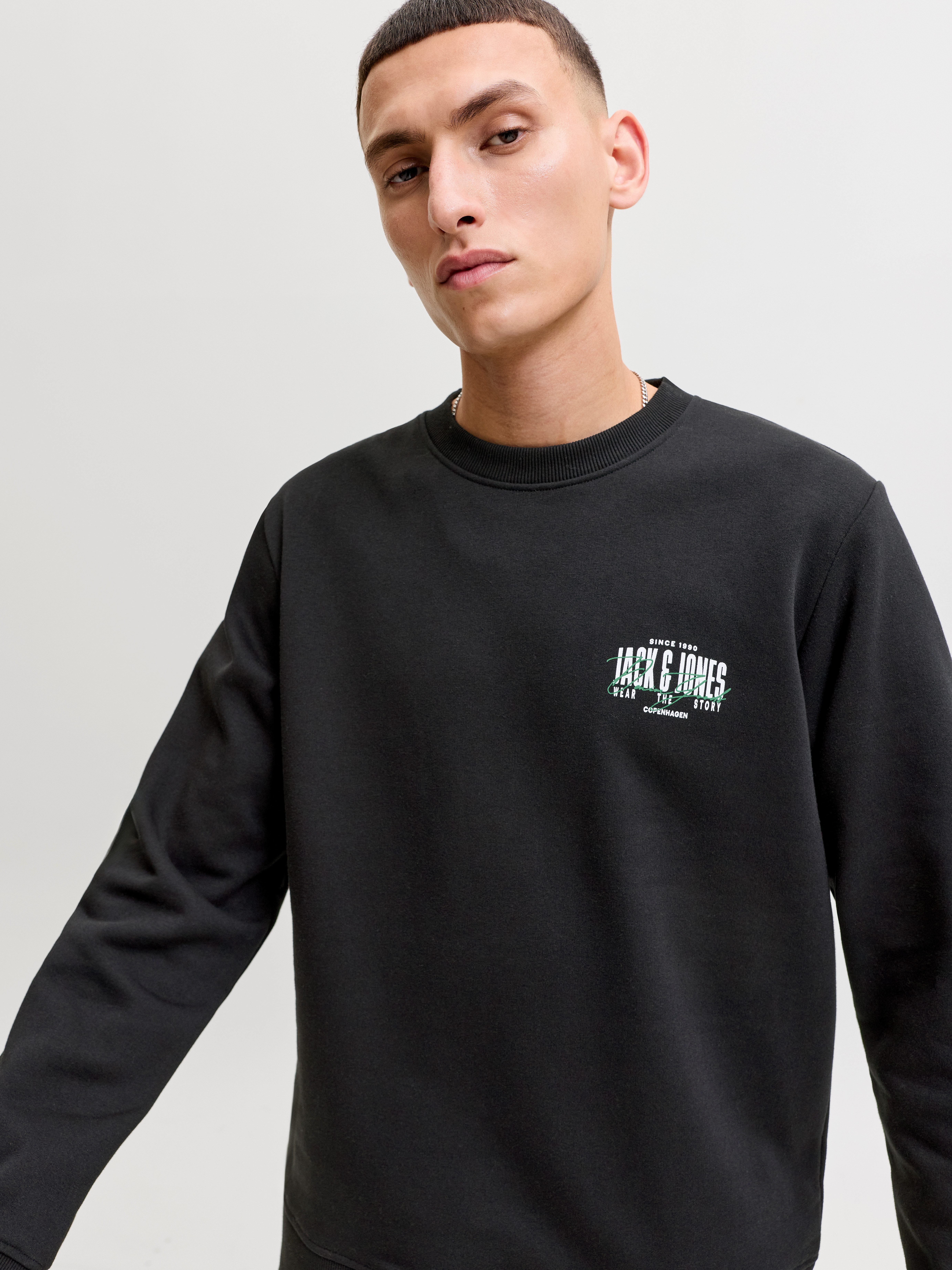 Jack & Jones Sweatshirt JJAERO SWEAT CREW NECK Materialmix, regular fit – Bild 2 von 5