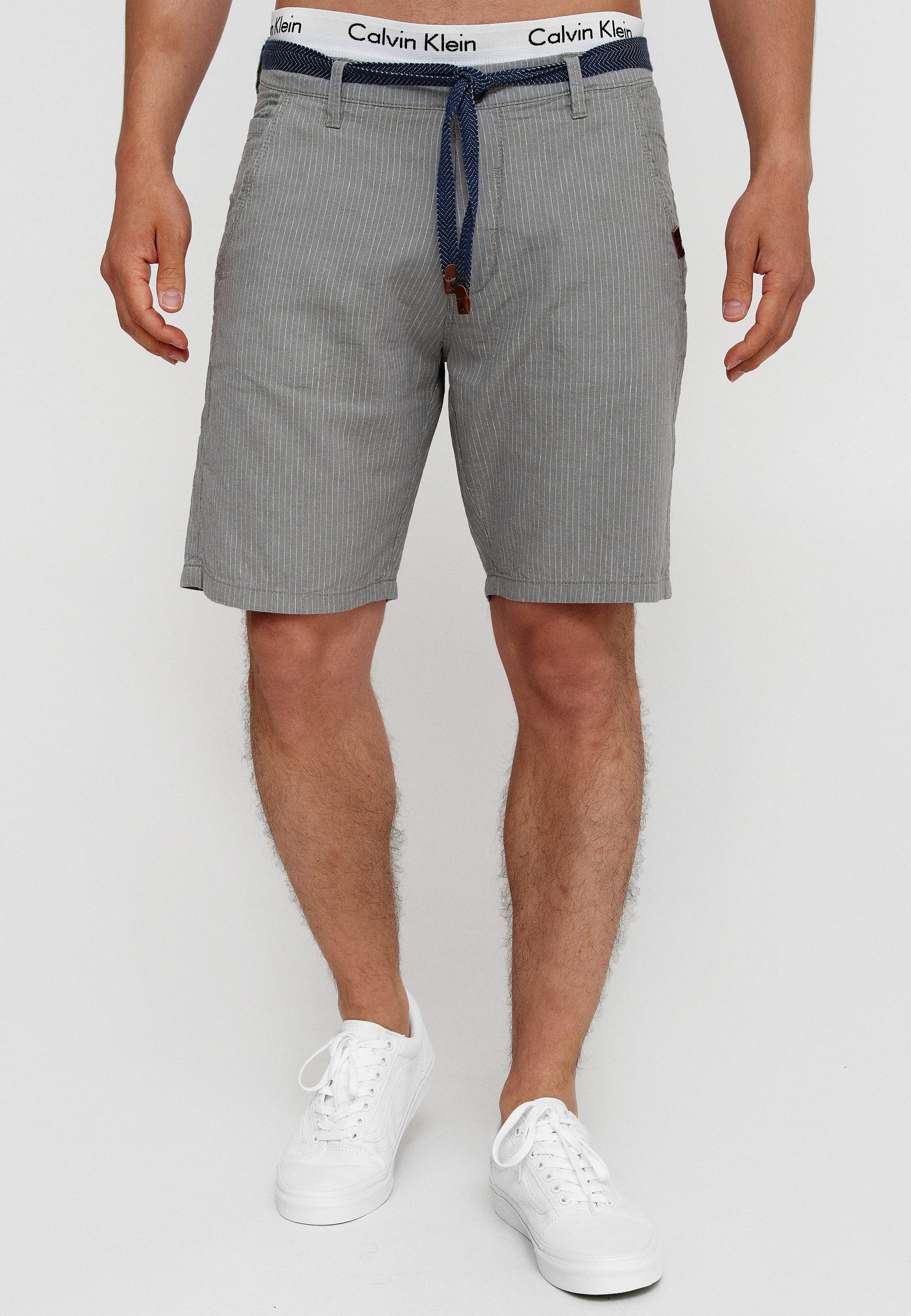 Indicode Chinoshorts Enford mit abnehmbaren, gemusterten günstig online kaufen