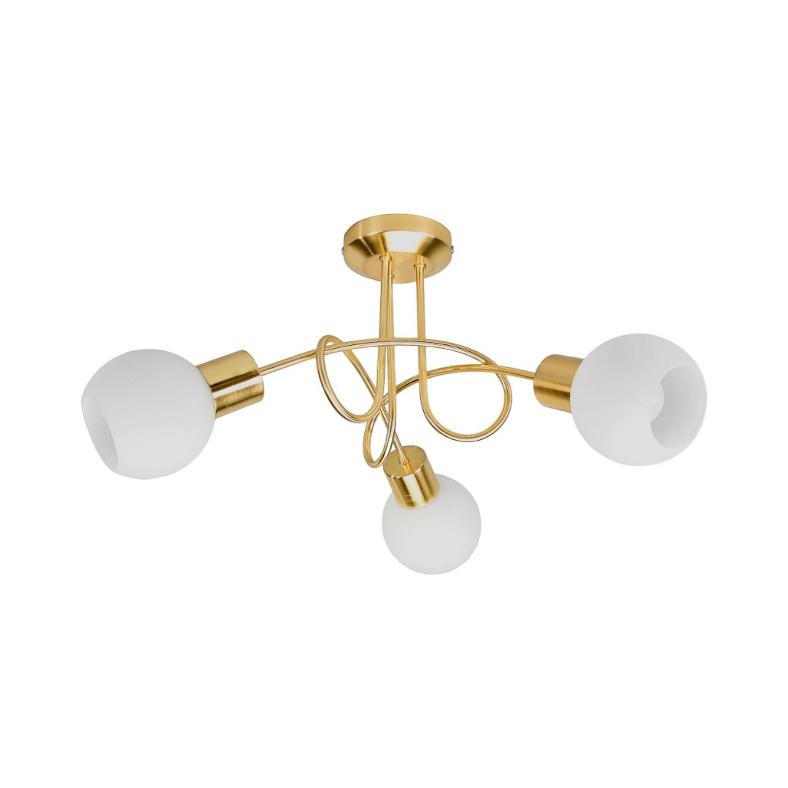 Lindby Deckenleuchten Elaina, Metall, Gold / Messing IP20, 3 x 4,5 W LED günstig online kaufen