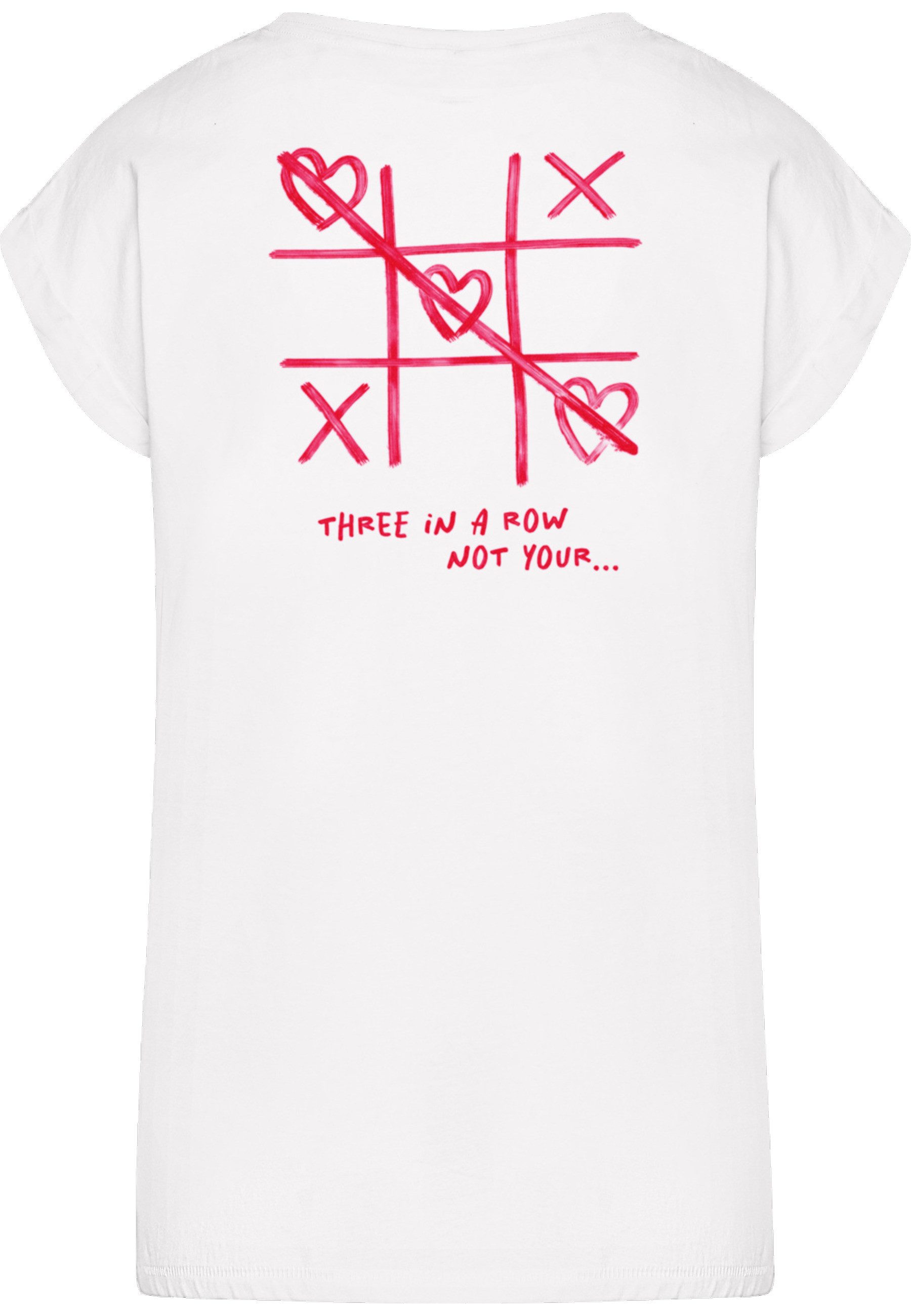 Miss Tee T-Shirt Miss Tee Three In A Row Ladies Extended Shoulder Tee (1-tlg)