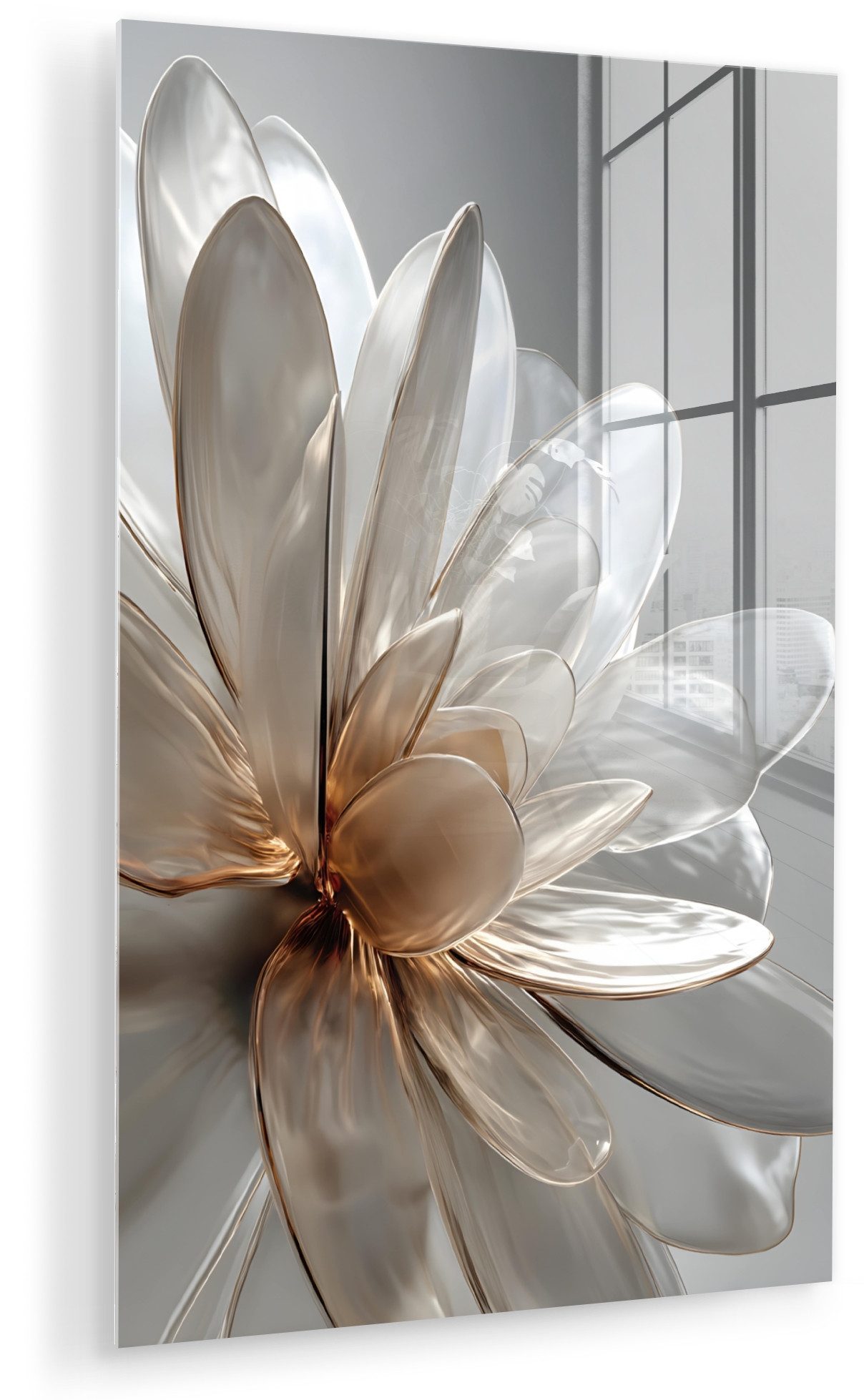 MuchoWow Acrylglasbild Blume - Weiß - Neutral, Inkl. Aufhängung, Dekorative günstig online kaufen