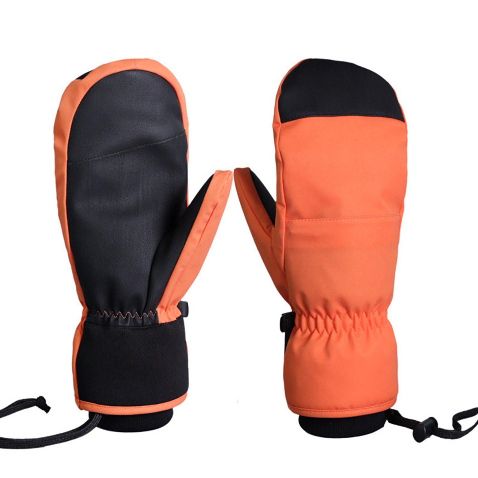 Blusmart Skihandschuhe Leitfähige 5-Finger-Skihandschuhe, Innere Verdickte orange