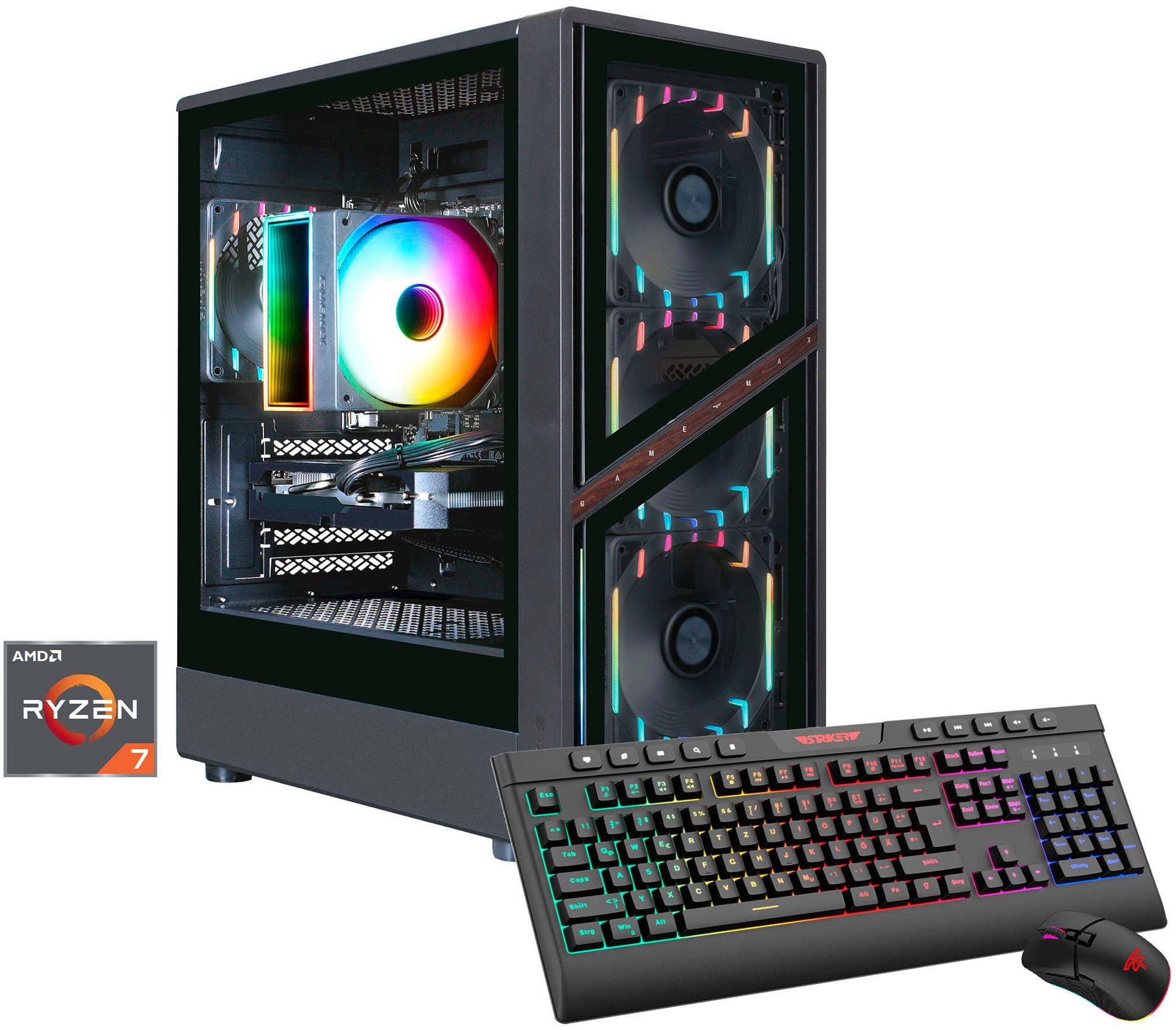 GAMEMAX AERIS GB 8174 AMD Ryzen 7 9700X 32GB DDR5 1TB SSD RX 9070 XT Gaming-PC (AMD Ryzen 7 9700X, RX 9070 XT, 32 GB RAM, 1000 GB SSD, Luftkühlung aktiv, Windows 11, DDR5 RAM)