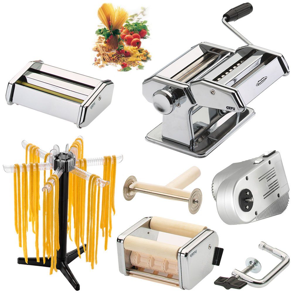 GEFU Nudelmaschine Pasta Perfetta deluxe XXL-Set, 70 W, 3 Aufsätze,  Elektromotor, Pastatrockner, Pastamaschine online kaufen | OTTO