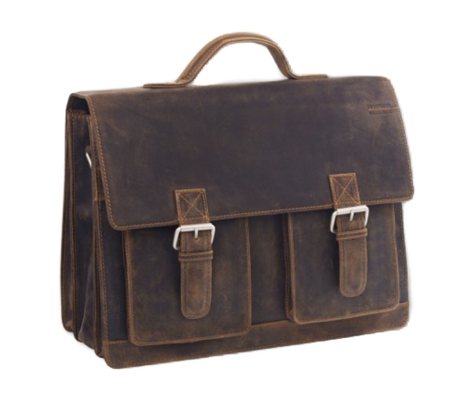 GreenLand Nature Aktentasche Westcoast School-Officebag, aus echtem Büffelleder