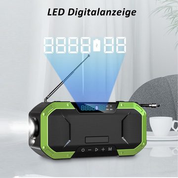 CALIYO Radios,Digitalradios, Solarradio, Kurbelradio mit Handyladefunktion Radio (5000 mAh Powerbank mit USB-Ausgang Powerbank, FM/AM, IPX5)