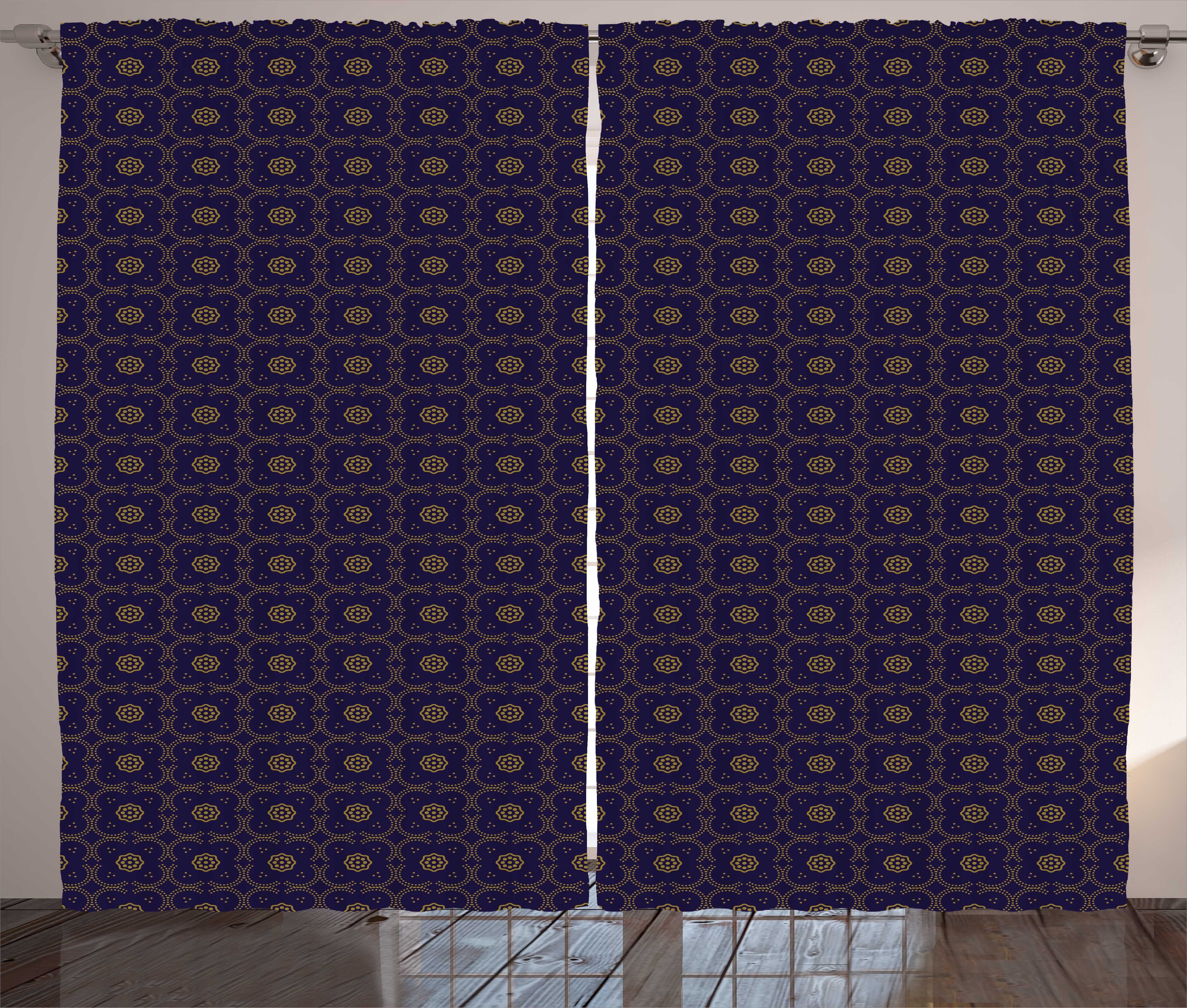 Gardine Schlafzimmer Kräuselband Vorhang mit Schlaufen und Haken, Abakuhaus, orientalisch Arching Dots Blumenmotive