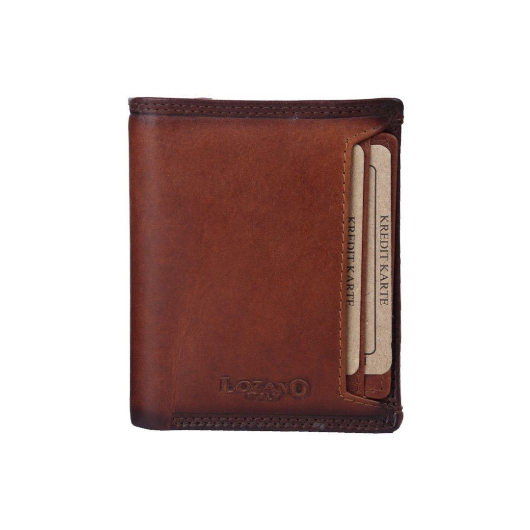 Männerbörse Leder Schutz Brieftasche Münzfach Lederbörse Börse Portemonnaie, RFID Geldbörse mit Herren Büffelleder SHG